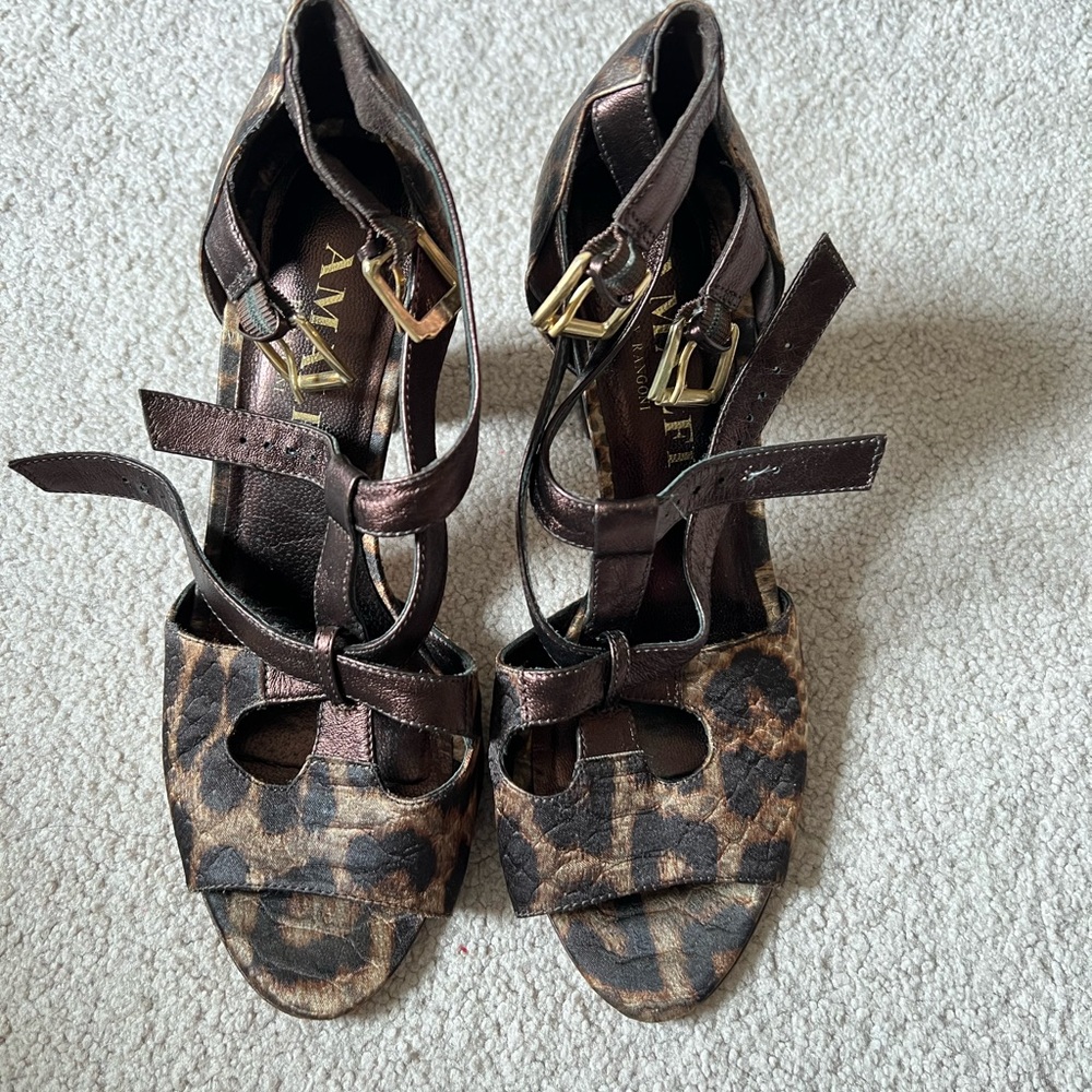 Amalfi Brown Leopard Print Heels
